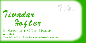 tivadar hofler business card